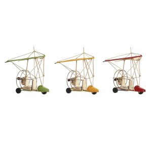 Dekoratívne postava DKD Home Decor Žltá Červená zelená Vintage 32 x 18,5 x 25 cm (3 Kusy)