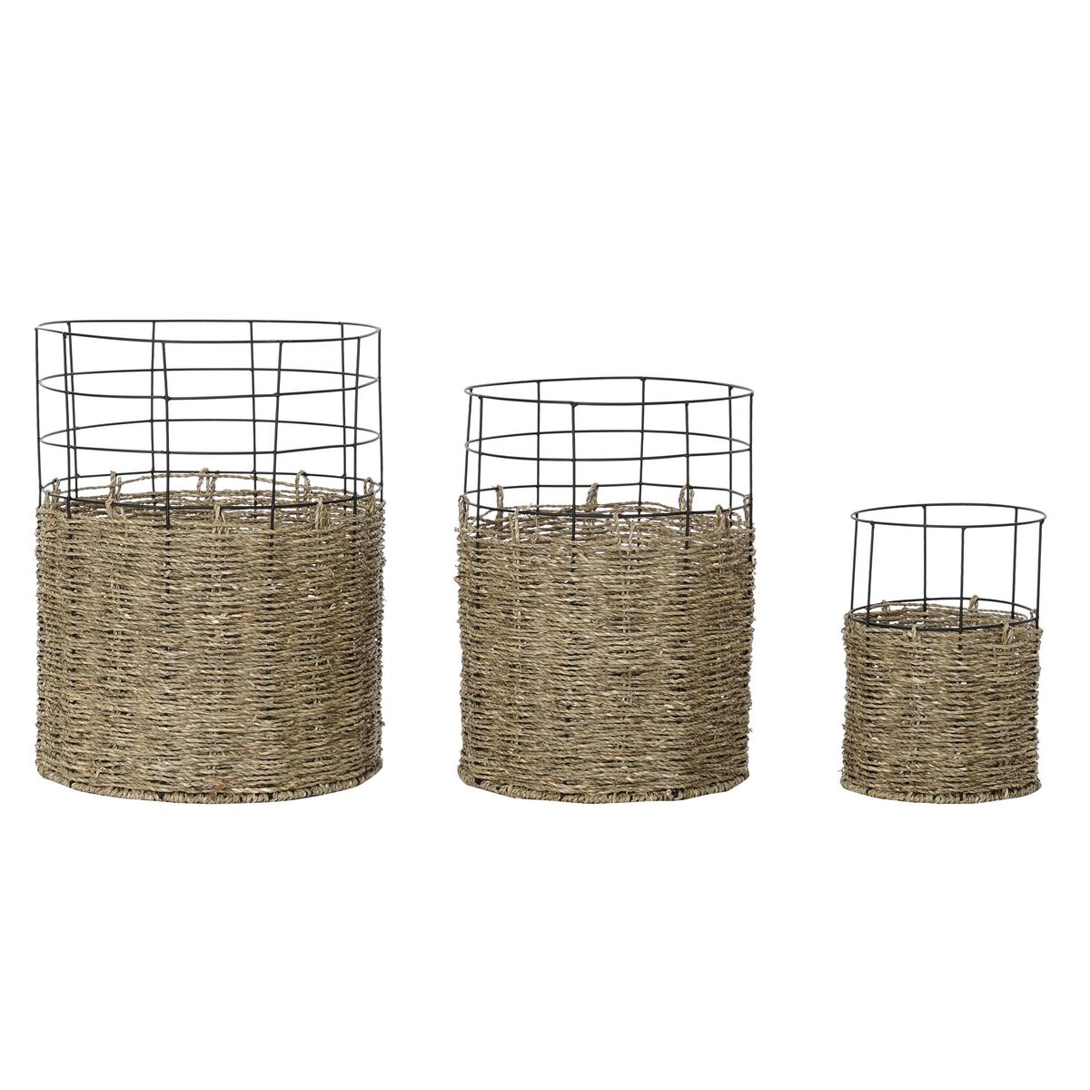 Súprava košíkov DKD Home Decor Kov Koloniálny štýl Juta (35 x 35 x 45 cm)