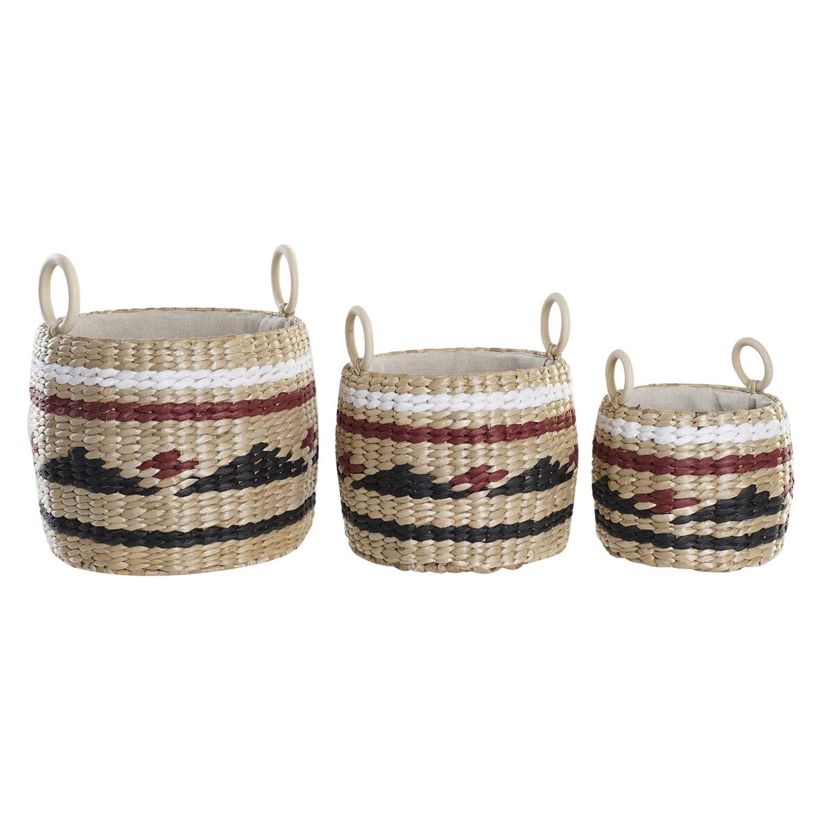 Súprava košíkov DKD Home Decor Prírodné vlákno (30 x 30 x 25 cm)