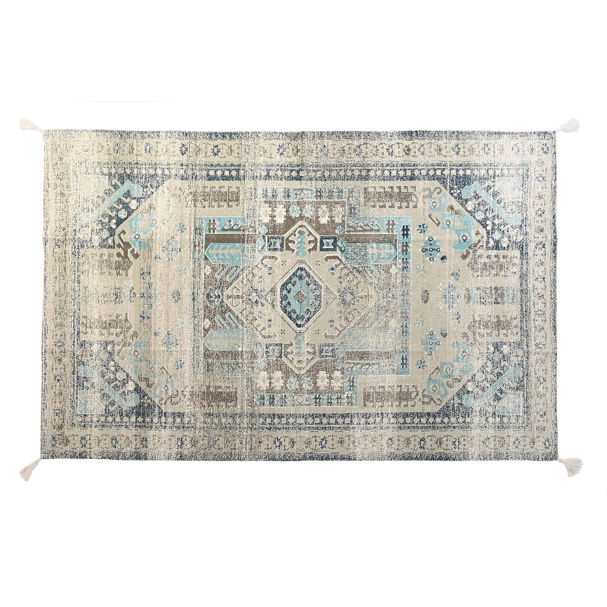 Koberec DKD Home Decor Starožitný povrch Modrá Bavlna Arab (120 x 180 x 1 cm)
