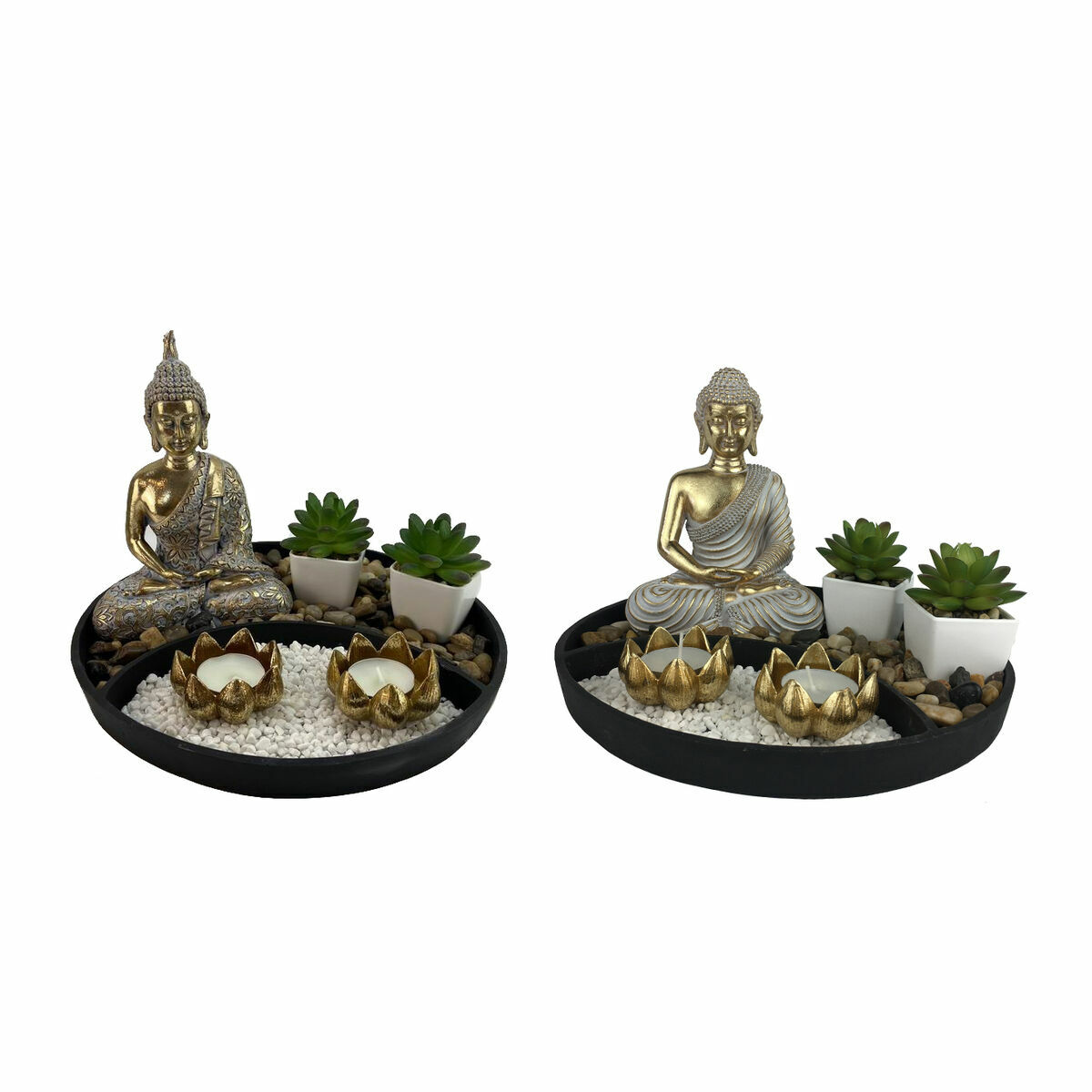 Dekoratívne postava DKD Home Decor 26 x 26 x 18 cm Orientálny Záhrada (2 kusov)