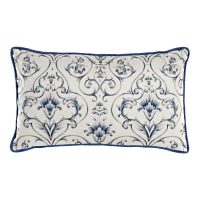 Vankúšik DKD Home Decor Modrá 50 x 10 x 30 cm Kvety
