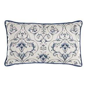 Vankúšik DKD Home Decor Modrá 50 x 10 x 30 cm Kvety