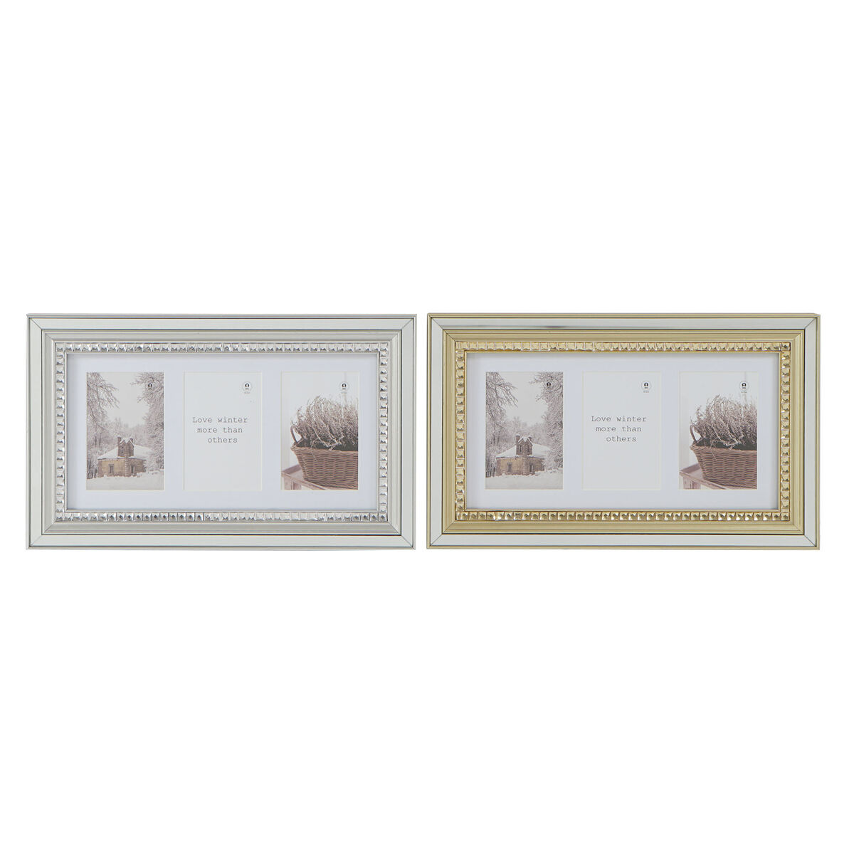 Rám na fotografie DKD Home Decor Luxury Zlatá Striebristý Sklo polystyrén Tradičný 46,5 x 2 x 28,5 cm (2 kusov)