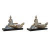 Dekoratívne postava DKD Home Decor 25,7 x 8 x 16 cm Modrá Buddha Tyrkysový Orientálny Čistenie (2 kusov)