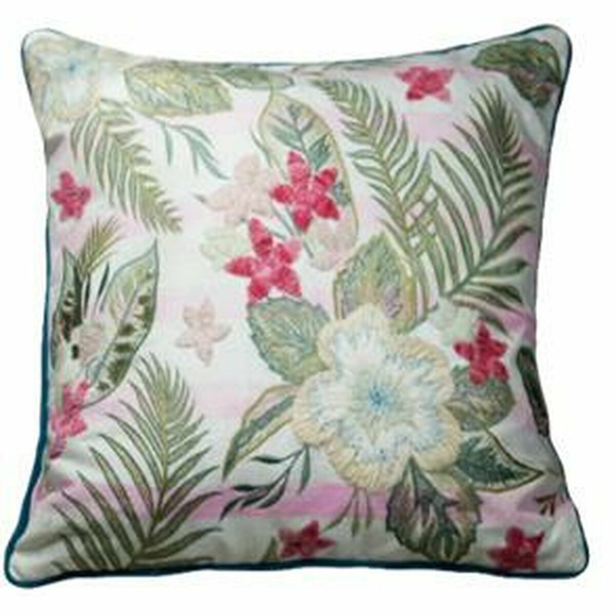Poťah na vankúš DKD Home Decor 60 x 1 x 40 cm Ružová zelená Tropické
