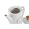 Čajová kanvica DKD Home Decor Biela Kamenina 1 L