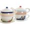 Čajová kanvica Home ESPRIT Modrá Biela zelená Svetlo ružová Dolomite 750 ml (2 kusov)