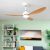 Stropný ventilátor s LED svetlom a 3 ABS lopatkami Wuled InnovaGoods Drevo 36 W 52″ ?132 cm